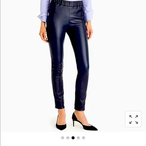 J. Crew leather leggings in navy, size 4